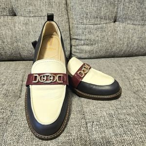 Sam Edelman Christy Loafers Navy Blue White and Red Size 7M